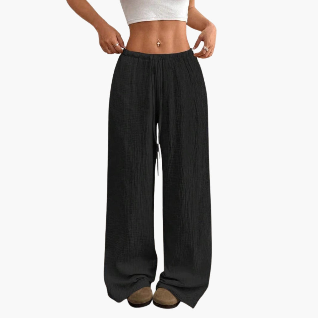 Pantalon Femme a Taille Élastique et Coupe Ample
