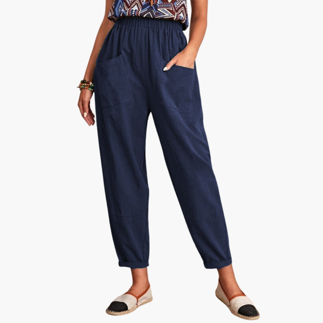 Pantalón de mujer con cintura elástica y corte relajado