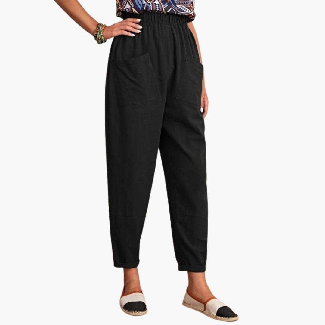 Pantalón de mujer con cintura elástica y corte relajado