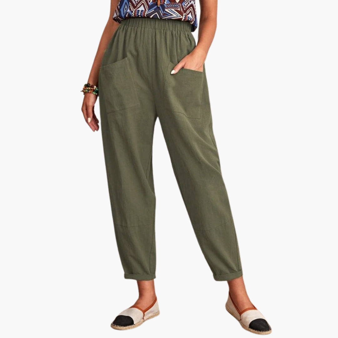Pantalón de mujer con cintura elástica y corte relajado