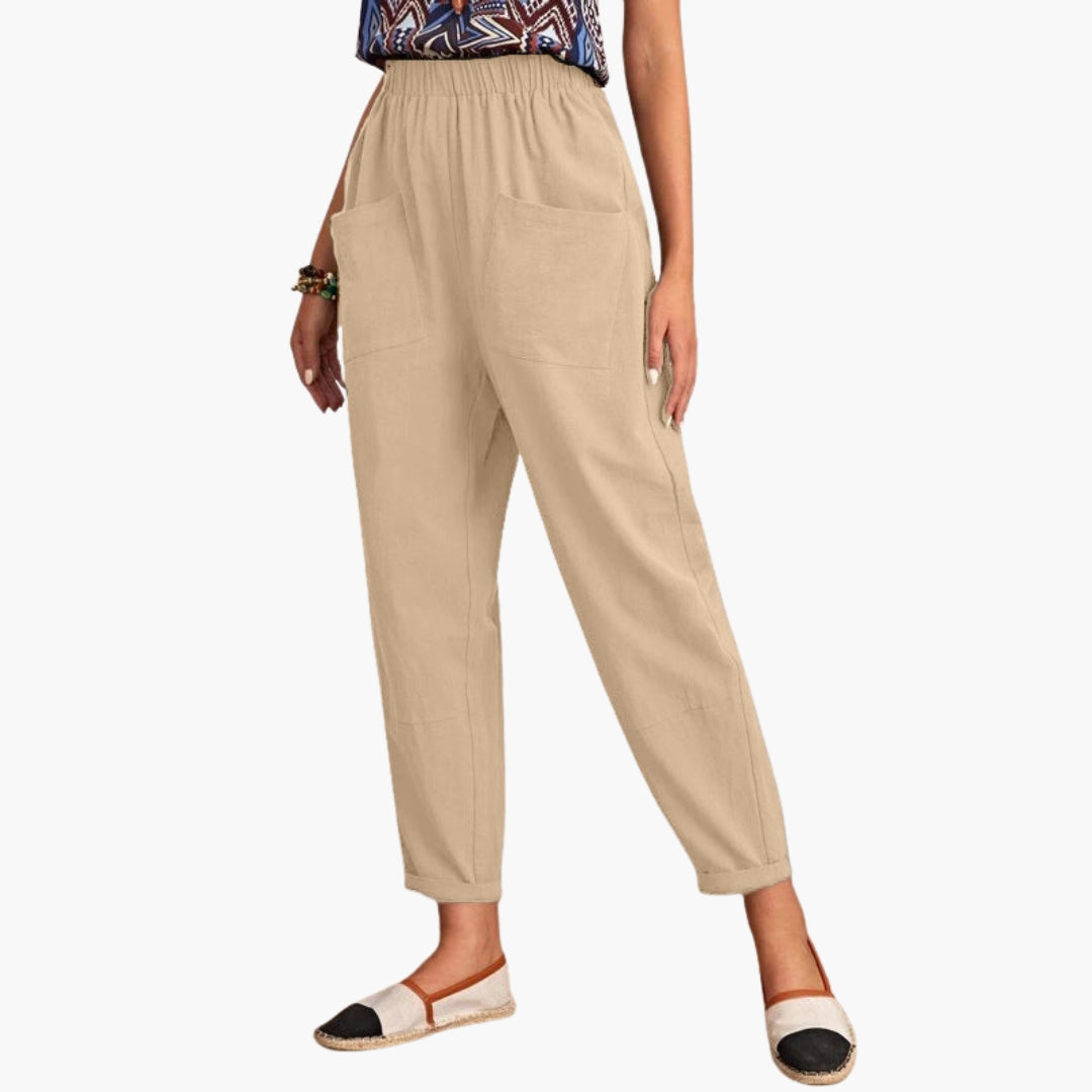 Pantalón de mujer con cintura elástica y corte relajado