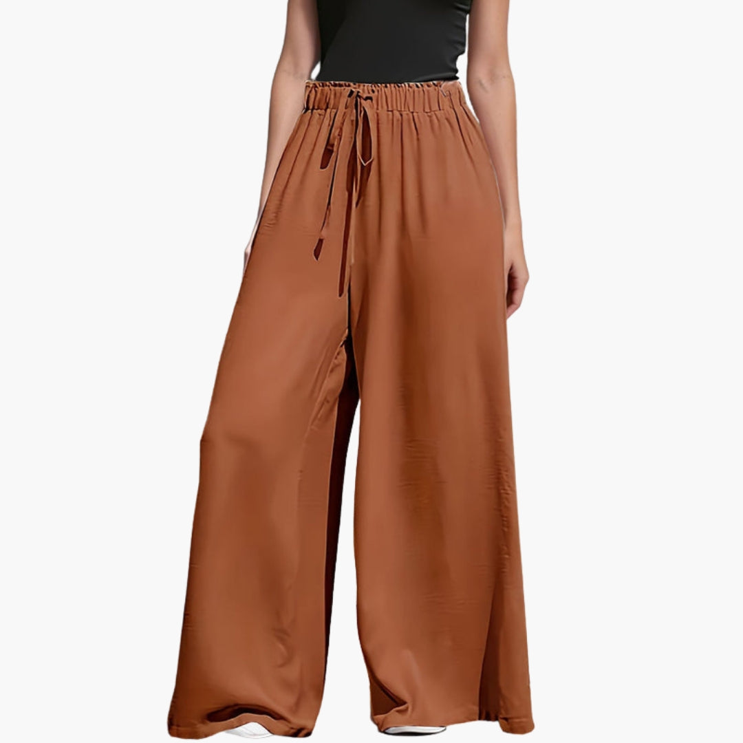 Pantaloni Donna con Vita Elastica e Superficie Liscia