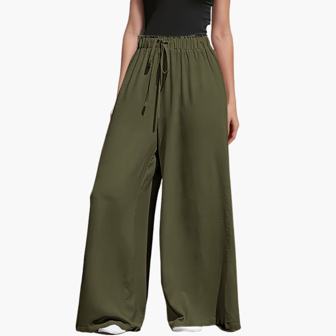 Pantaloni Donna con Vita Elastica e Superficie Liscia