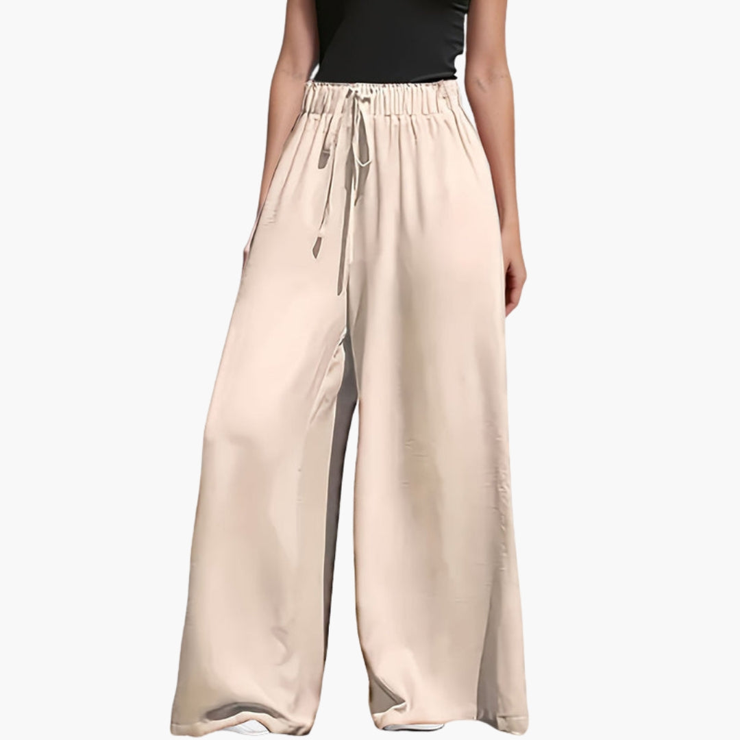 Pantaloni Donna con Vita Elastica e Superficie Liscia
