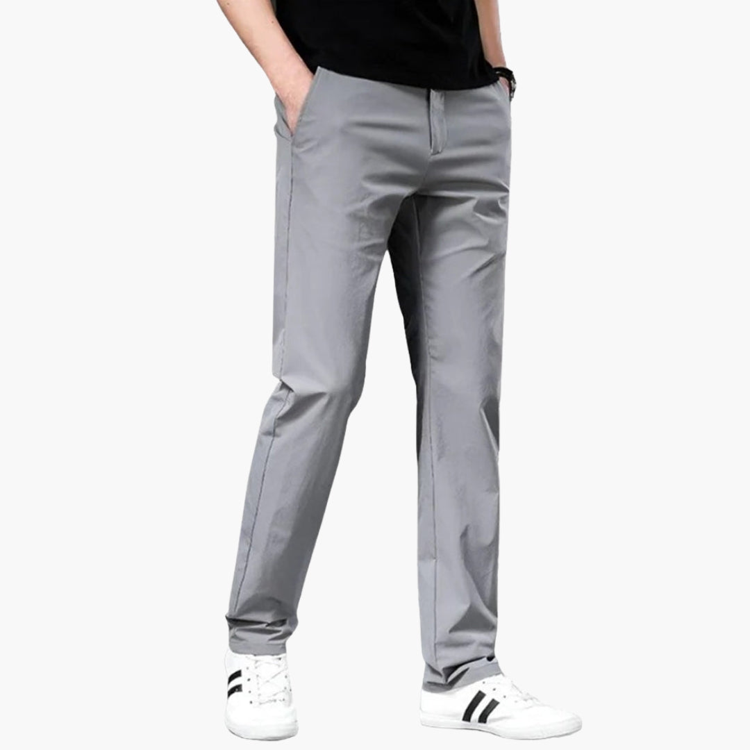 Pantalon Homme Coupe Ajustée avec Braguette Zippée