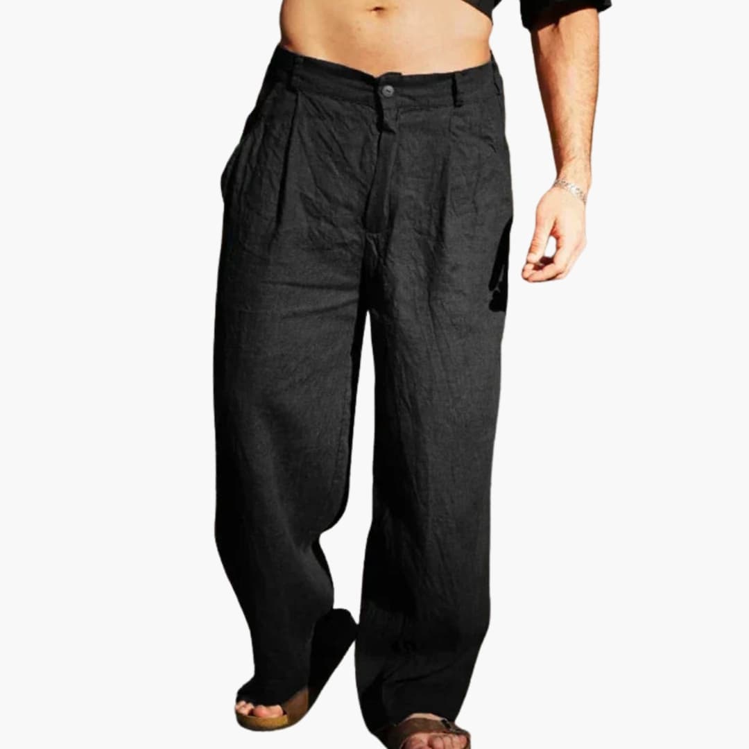 Pantalon Homme Large Taille Haute avec Poches Latérales