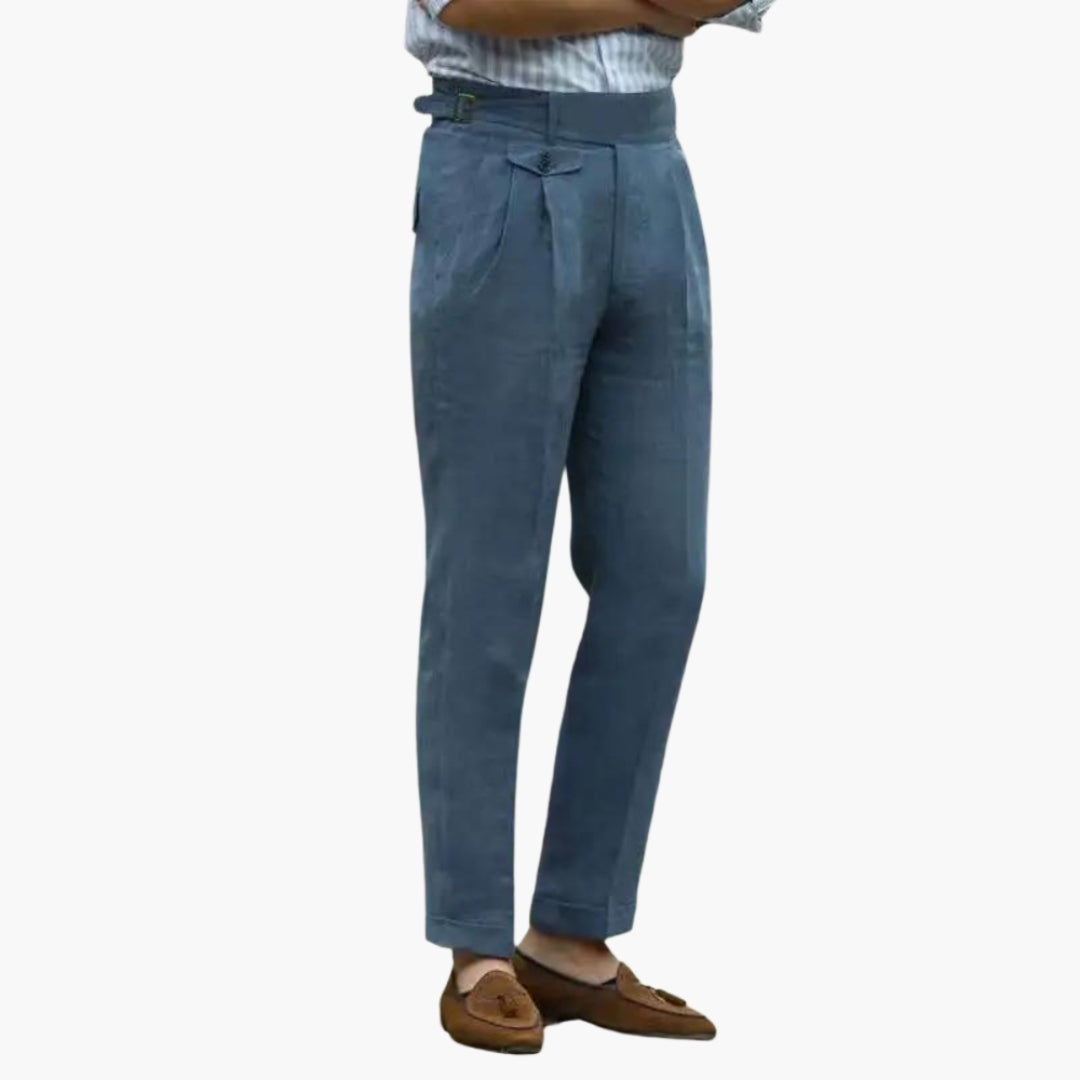 Pantalon Homme Taille Haute avec Ceinture Ajustable