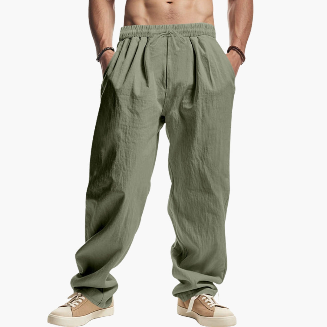 Pantaloni da uomo a taglio ampio con tasche laterali