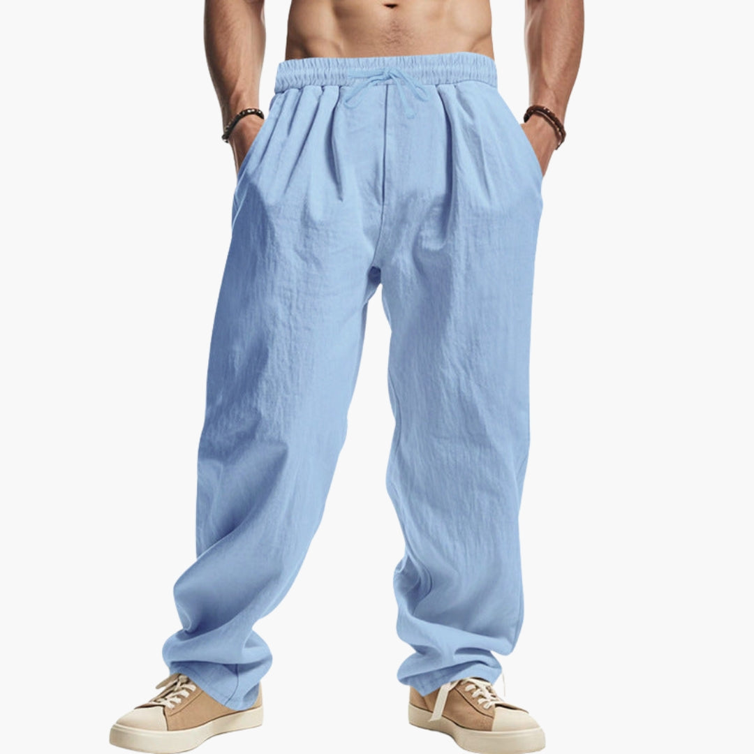 Pantaloni da uomo a taglio ampio con tasche laterali