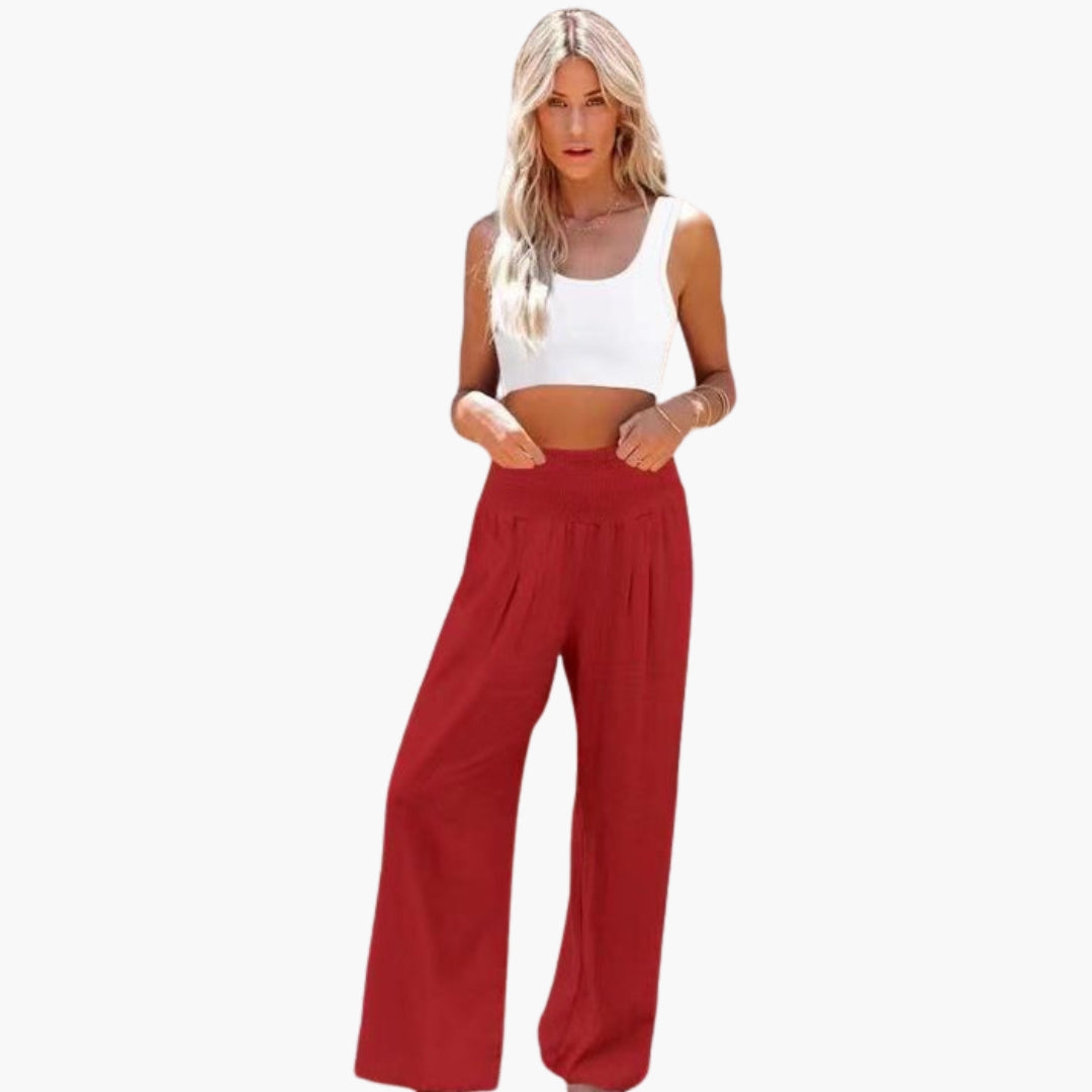 Pantaloni larghi estivi da donna con vita elastica