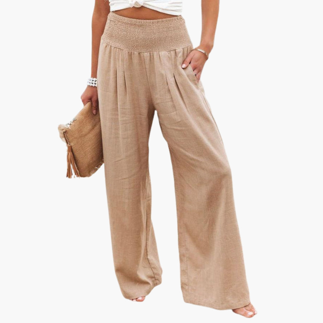 Pantaloni larghi estivi da donna con vita elastica