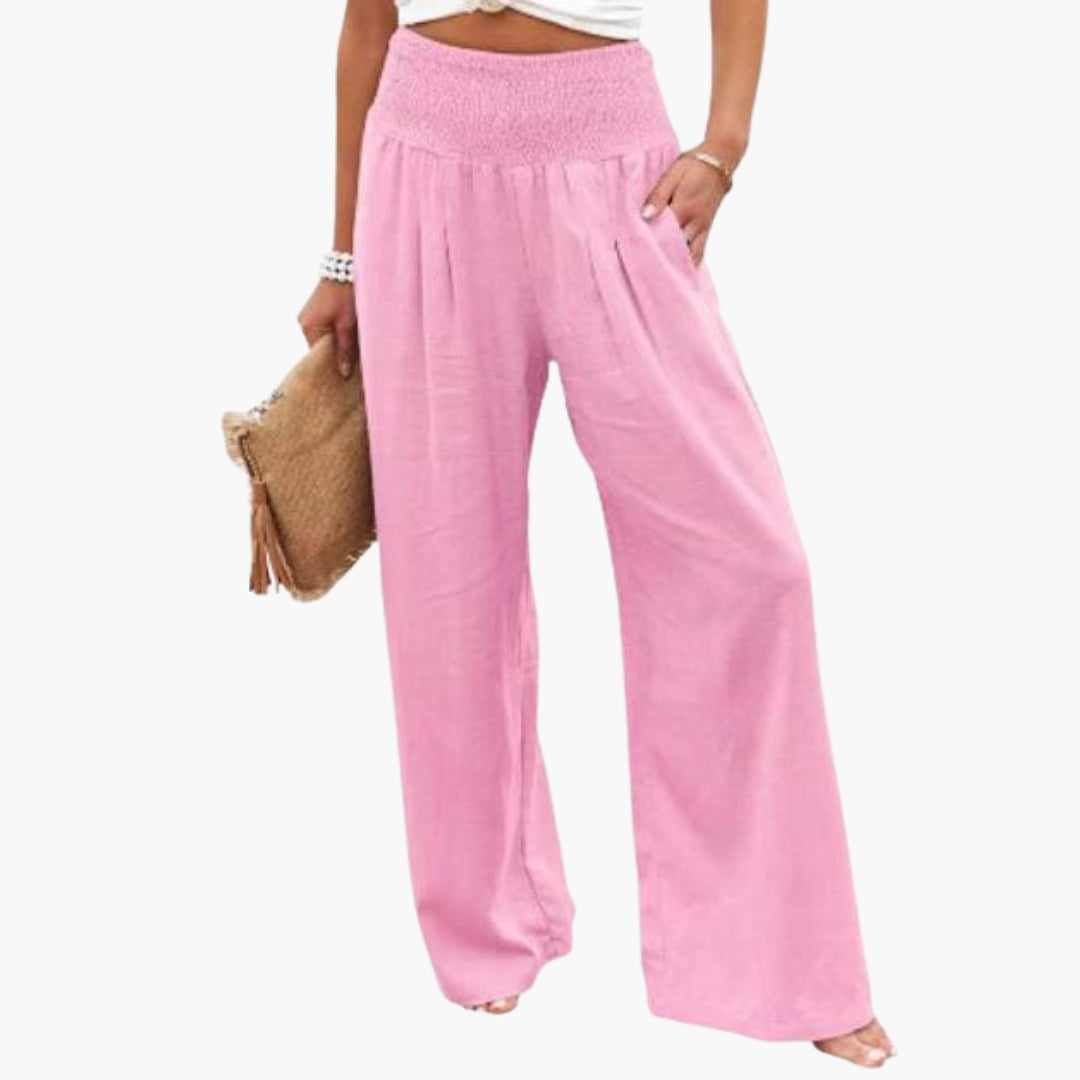 Pantaloni larghi estivi da donna con vita elastica