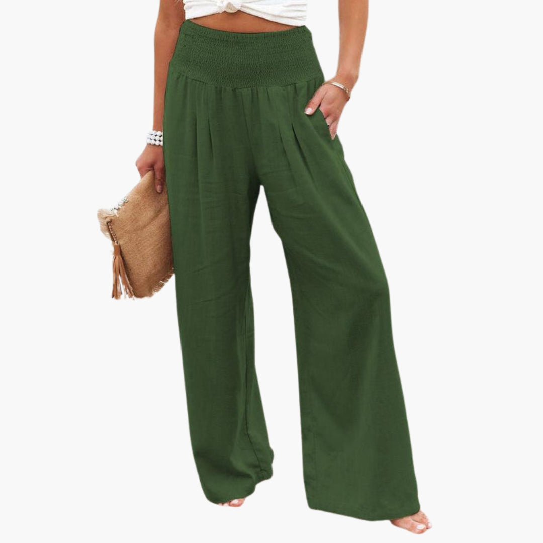 Pantaloni larghi estivi da donna con vita elastica