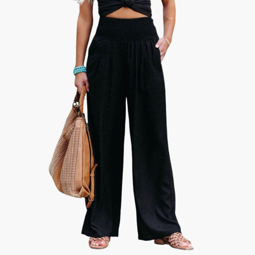 Pantaloni larghi estivi da donna con vita elastica