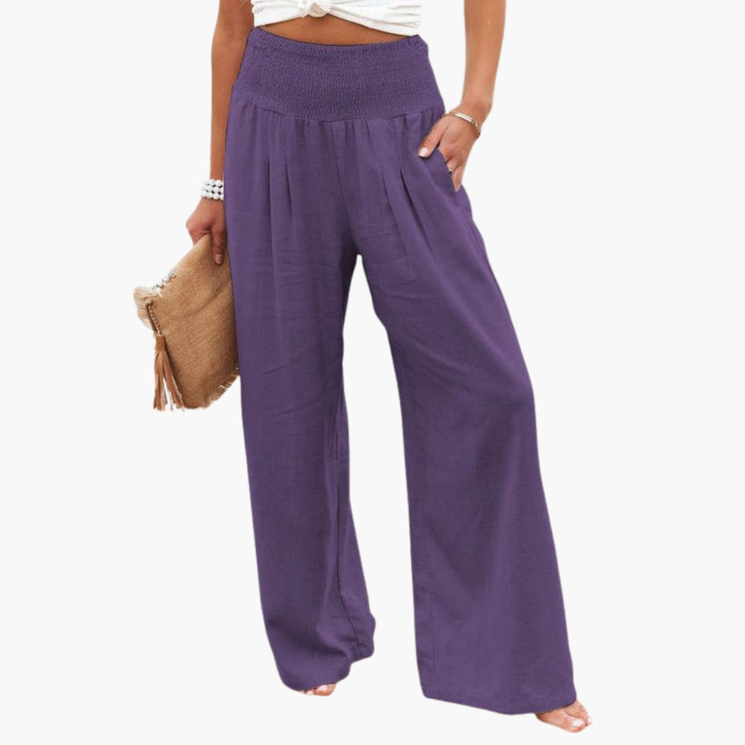 Pantaloni larghi estivi da donna con vita elastica
