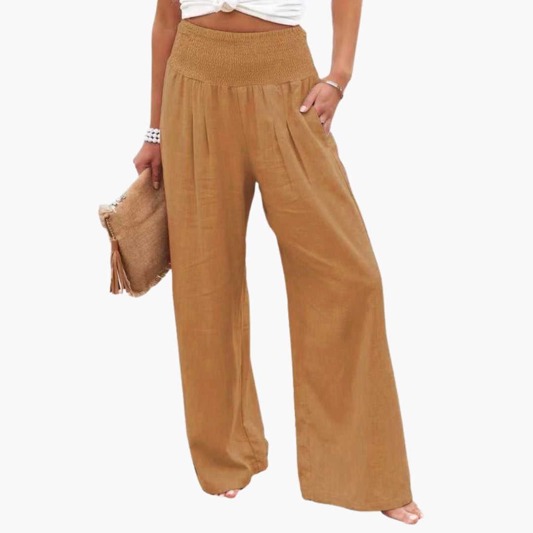 Pantaloni larghi estivi da donna con vita elastica