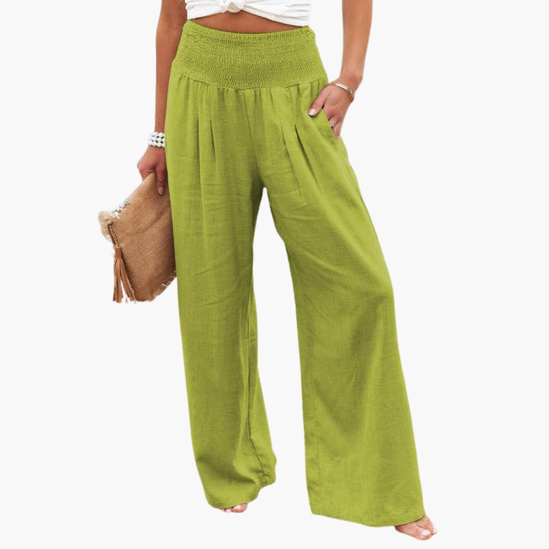 Pantaloni larghi estivi da donna con vita elastica
