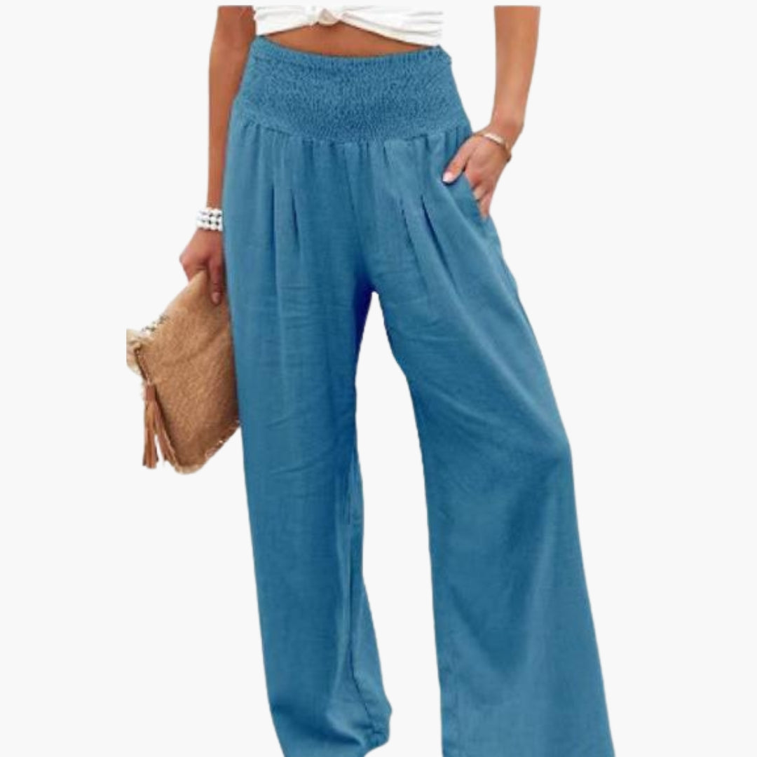 Pantaloni larghi estivi da donna con vita elastica