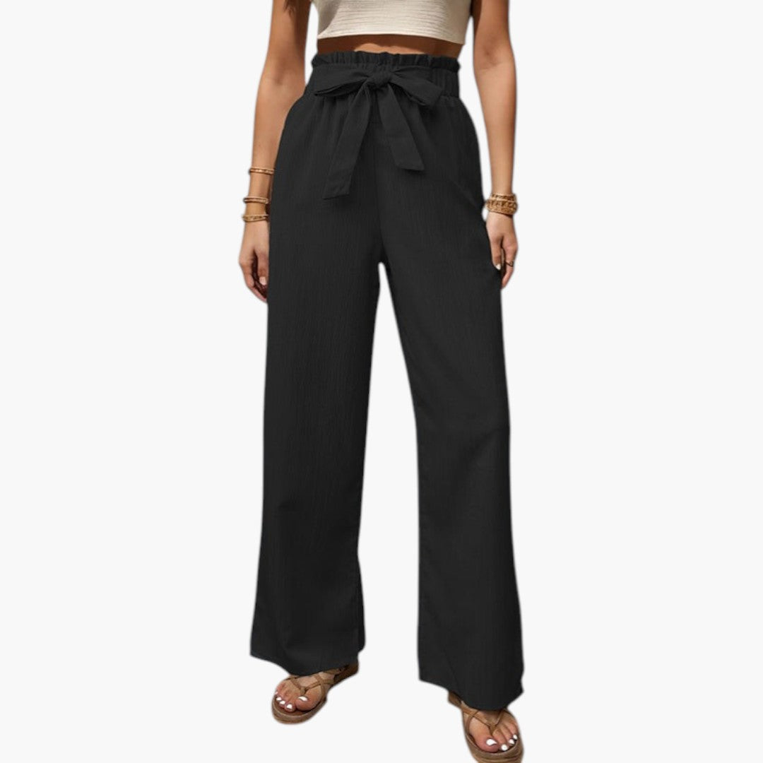 Palazzo-Hose für Damen mit Bindegürtel