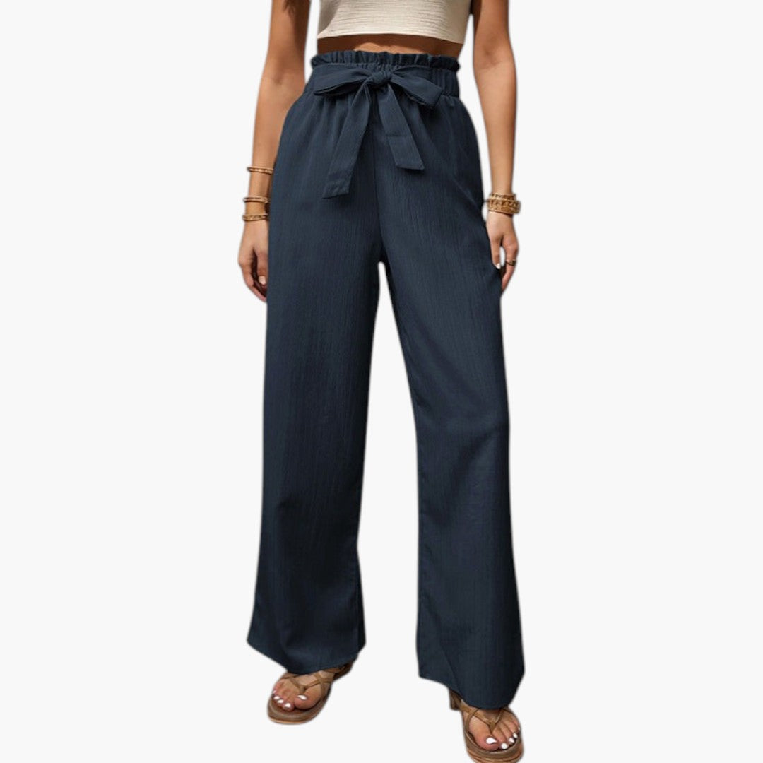 Palazzo-Hose für Damen mit Bindegürtel