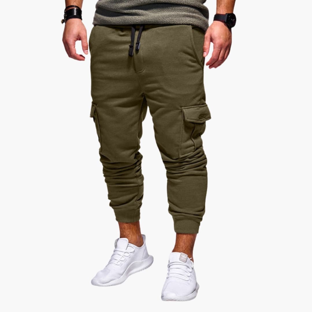 Pantalon cargo homme ample avec poches multiples