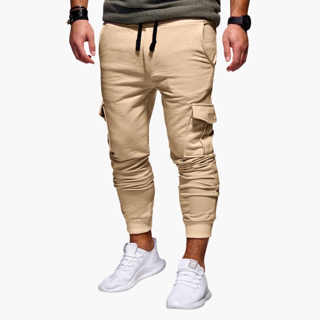 Pantalon cargo homme ample avec poches multiples