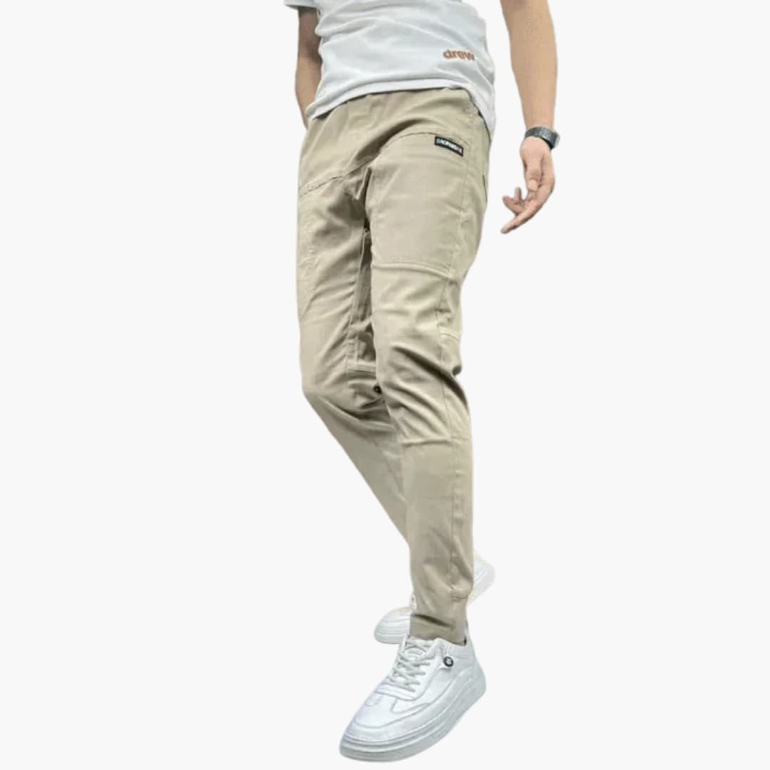 Pantalon cargo homme à taille élastique et multiples poches