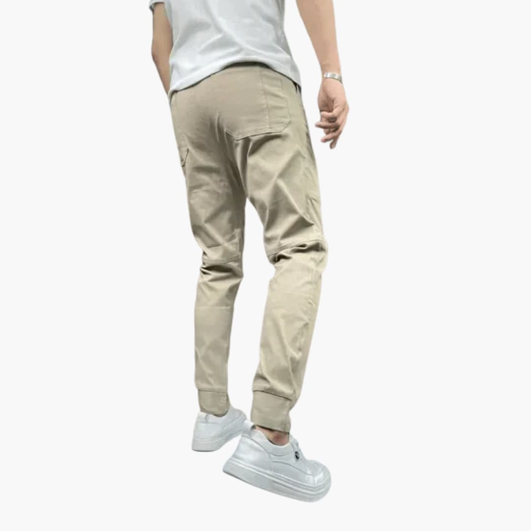 Pantalon cargo homme à taille élastique et multiples poches