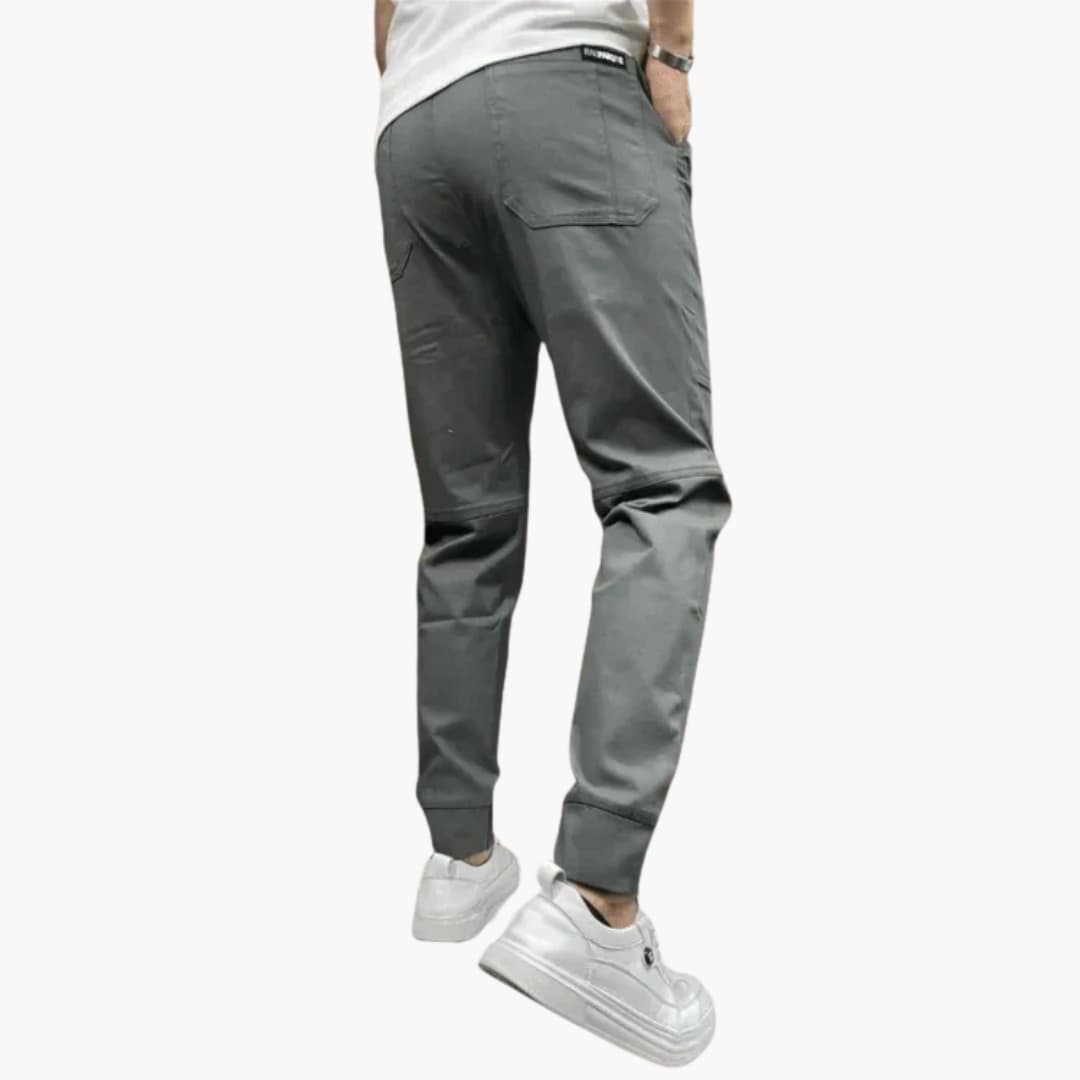 Pantalon cargo homme à taille élastique et multiples poches