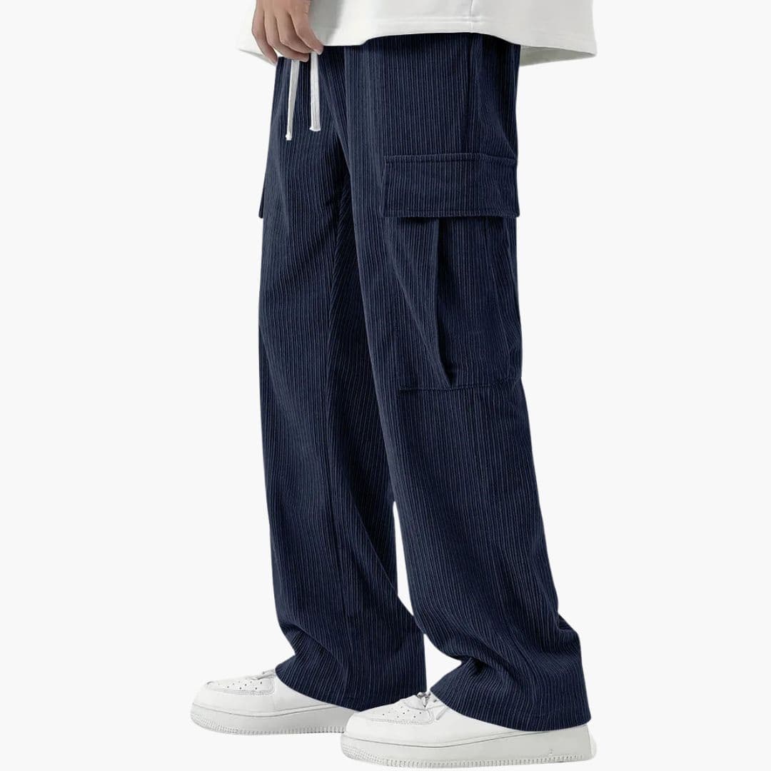 Pantalon cargo homme en corduroy avec coupe ample