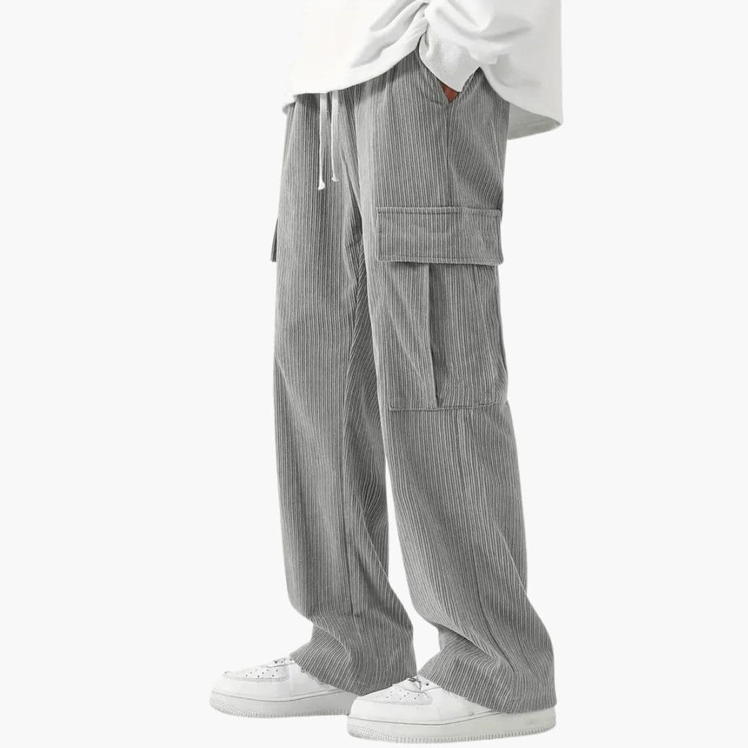 Pantalon cargo homme en corduroy avec coupe ample