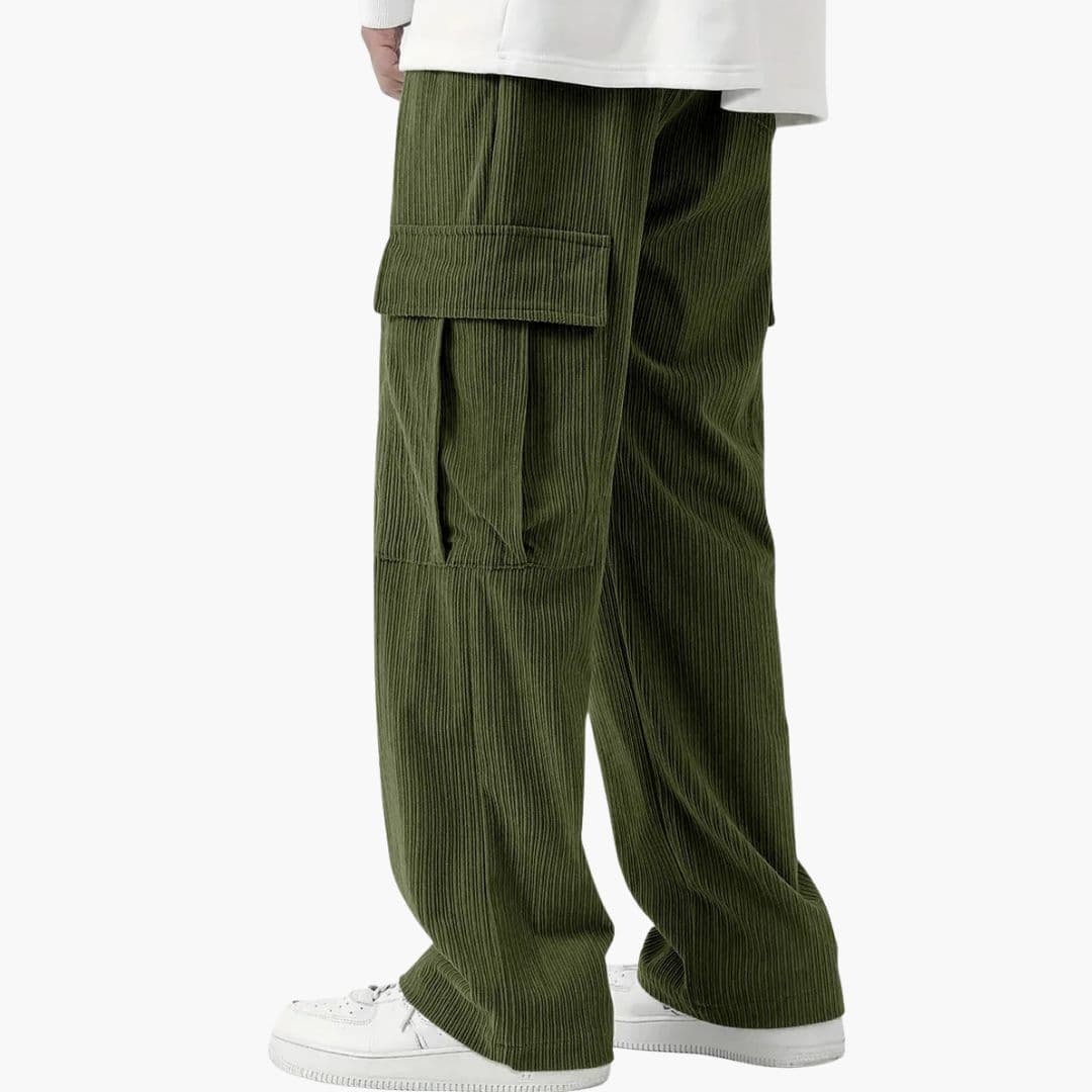 Pantalon cargo homme en corduroy avec coupe ample