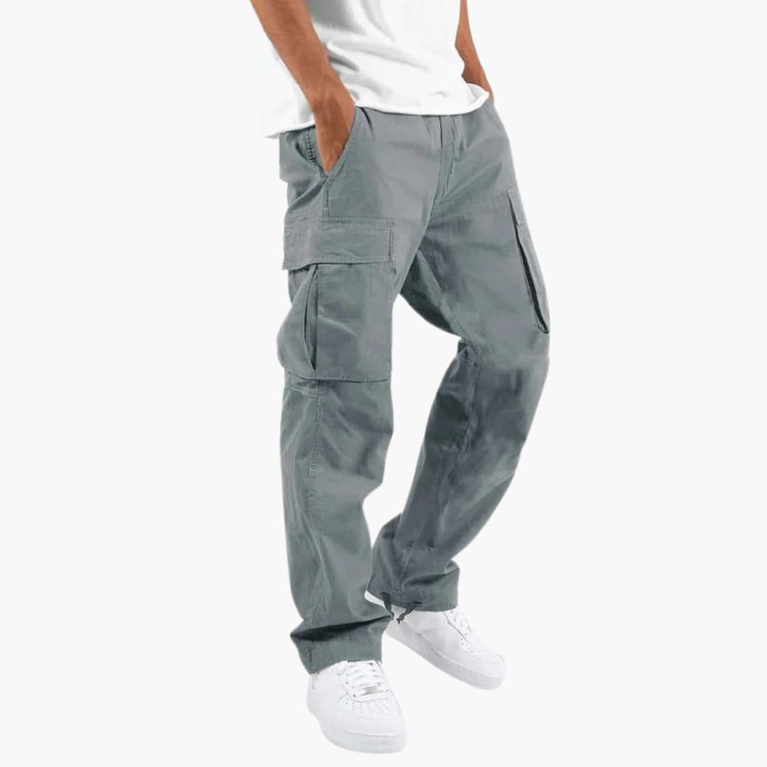Pantalon cargo pour hommes avec taille élastique et poches à rabat