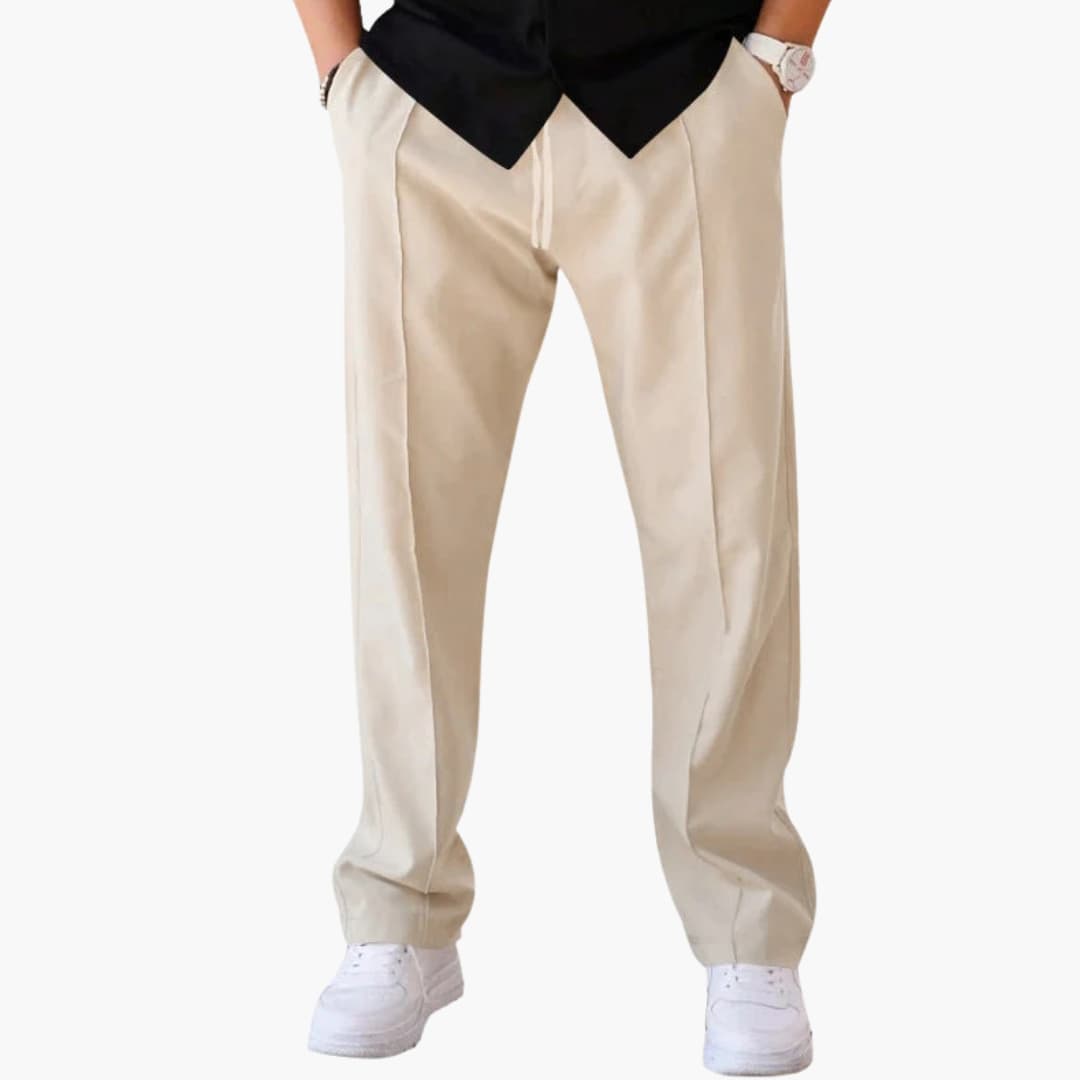 Pantalon homme avec jambes larges et taille élastique