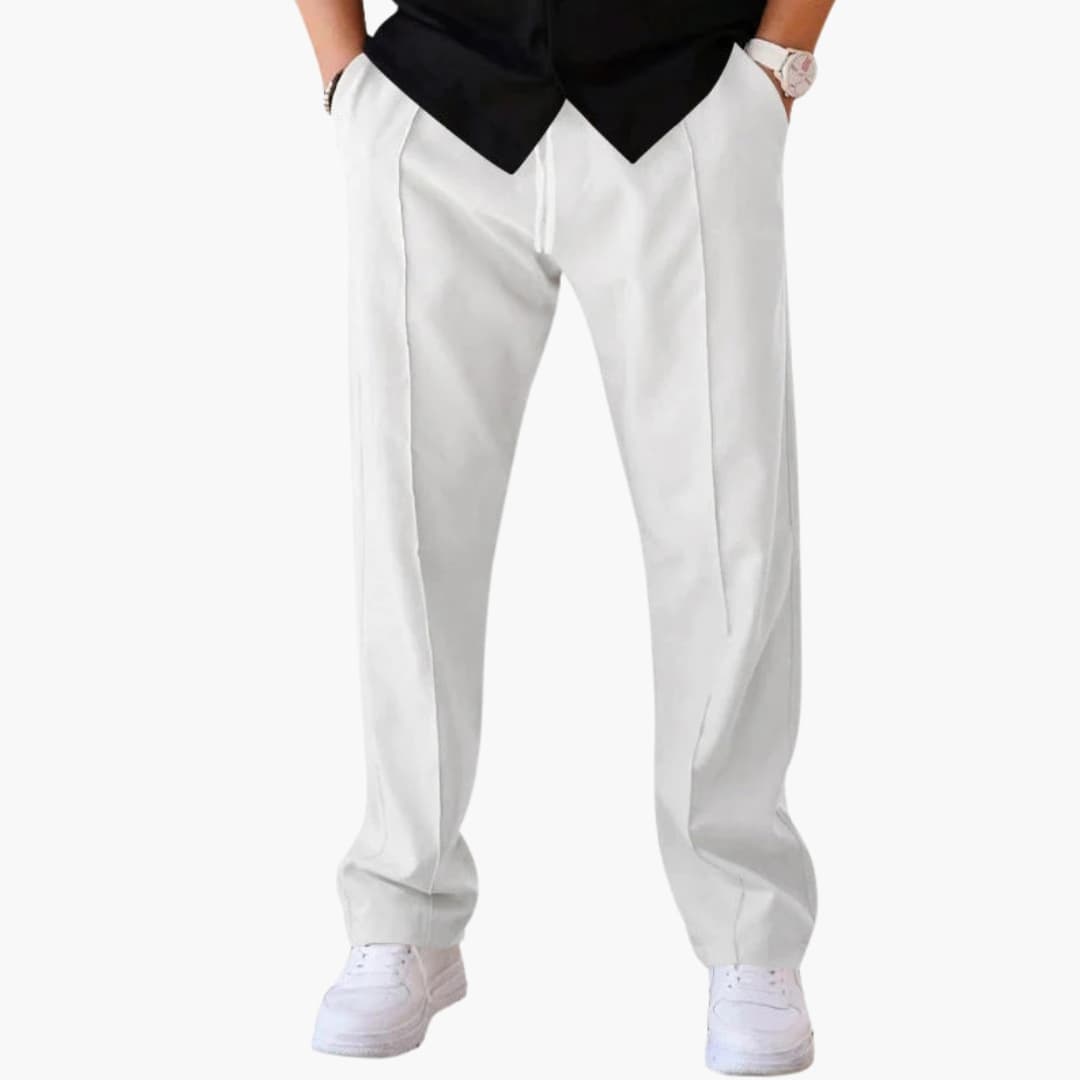 Pantalon homme avec jambes larges et taille élastique