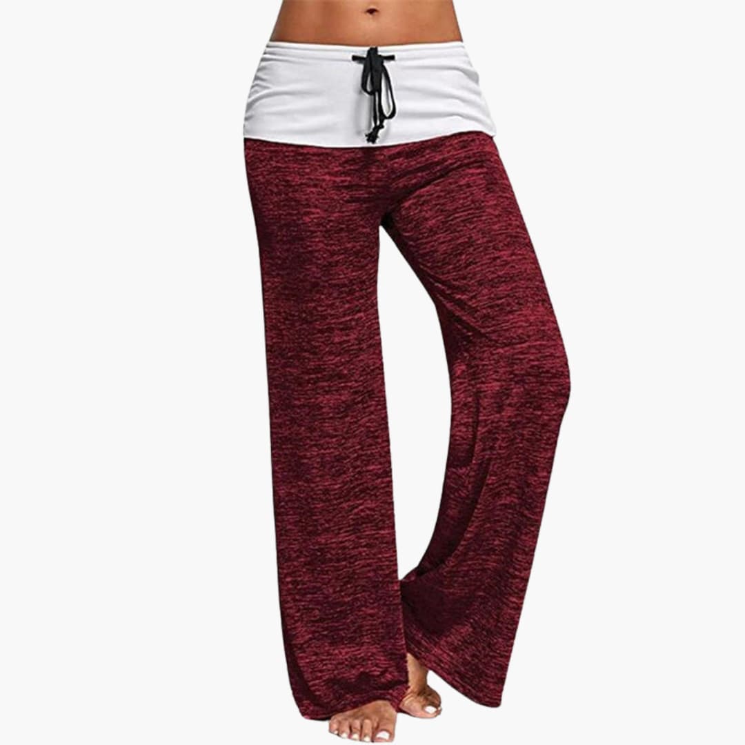 Pantaloni sportivi larghi da donna con vita elastica e coulisse