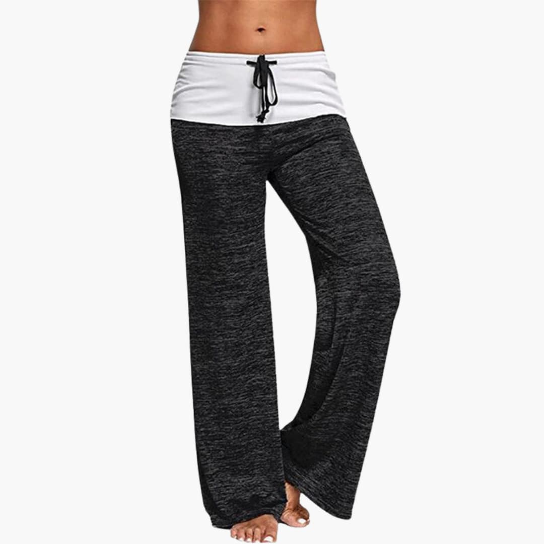 Pantaloni sportivi larghi da donna con vita elastica e coulisse