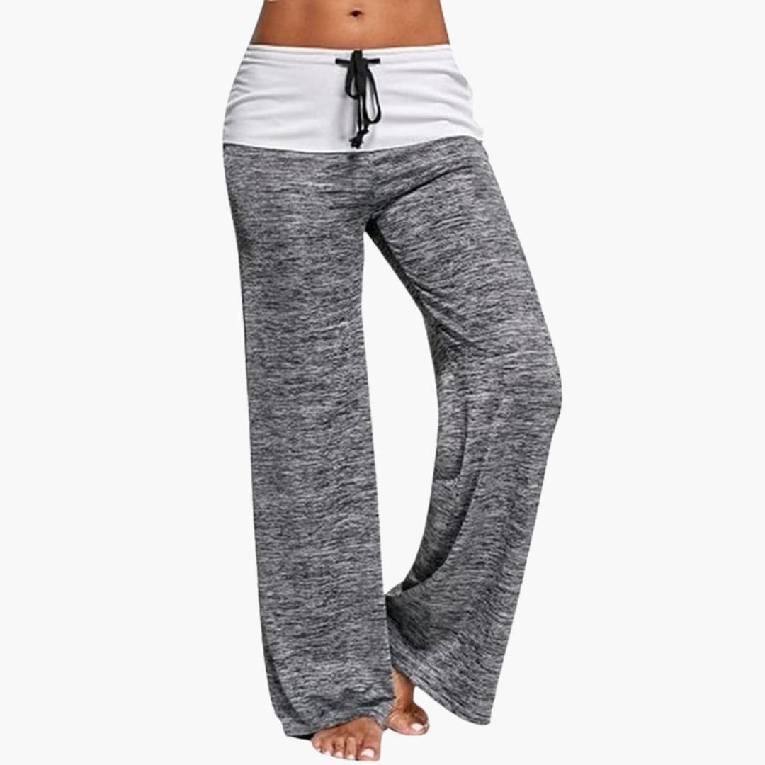 Pantaloni sportivi larghi da donna con vita elastica e coulisse