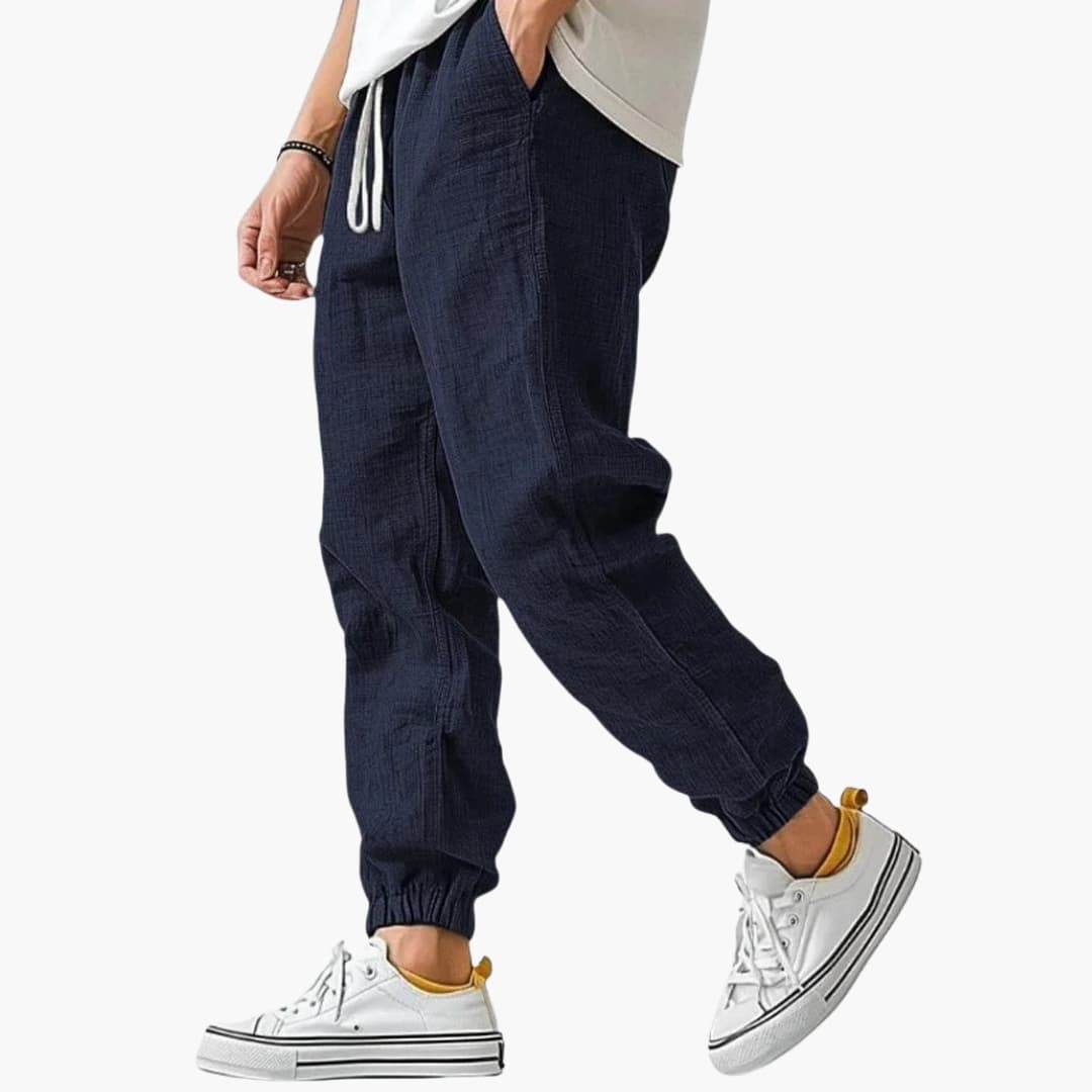 Pantalón hombre con cintura elástica con cordón de ajuste