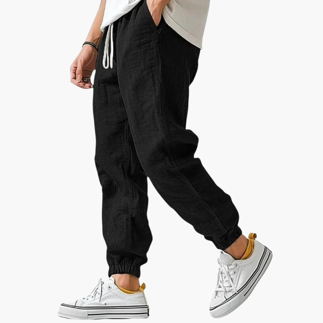 Pantalón hombre con cintura elástica con cordón de ajuste