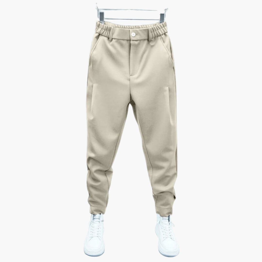 Pantalon homme à taille élastiquée et jambes droites