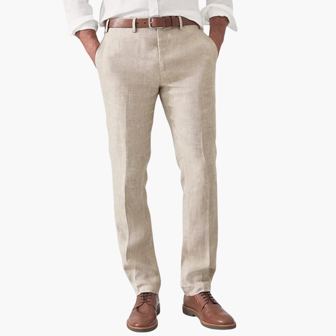 Pantalon homme avec braguette zippée et coupe moderne