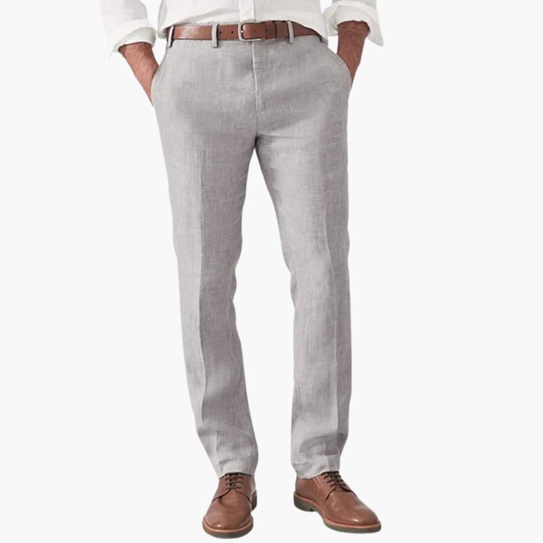 Pantalon homme avec braguette zippée et coupe moderne