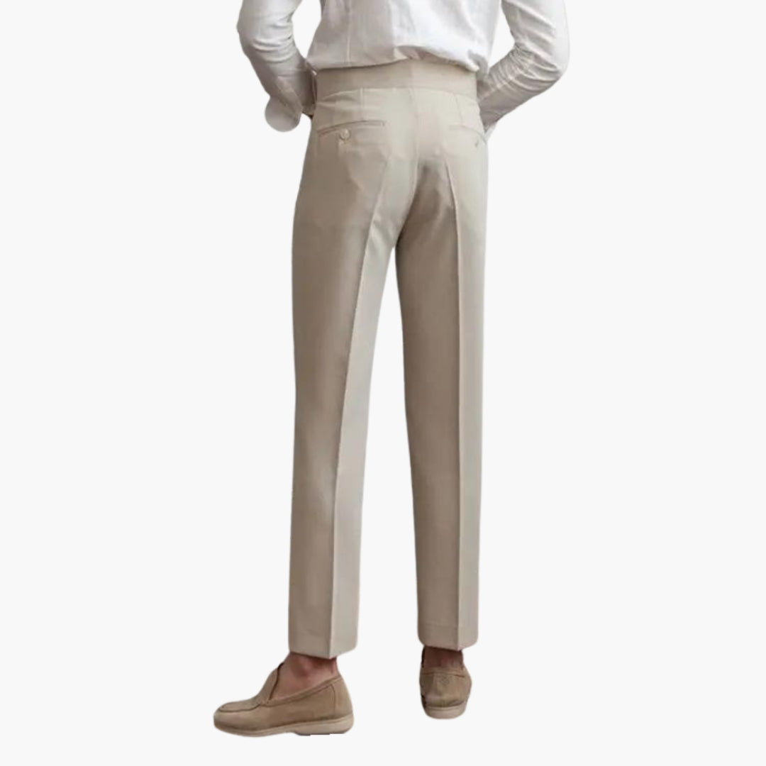 Pantalon homme avec plis devant et taille ajustable