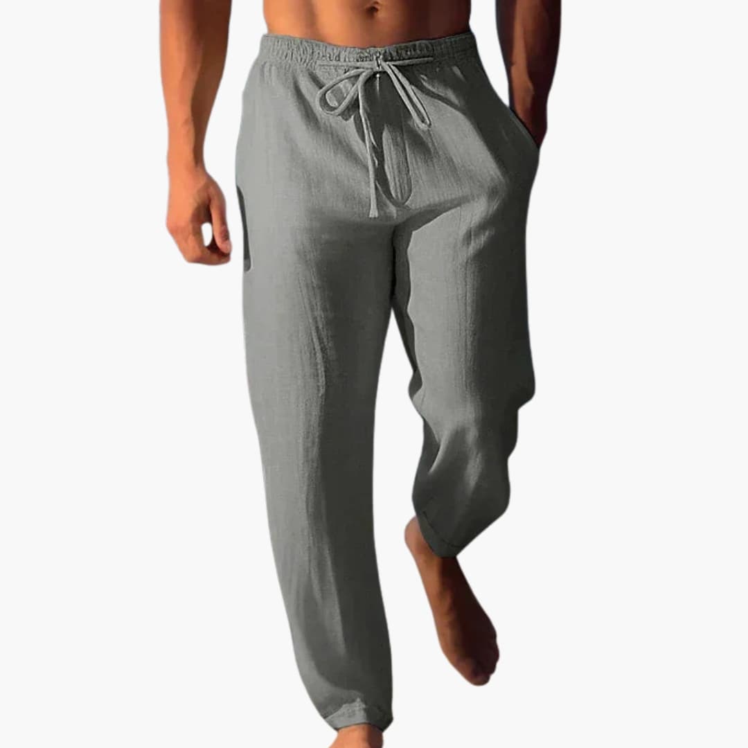 Pantalon homme avec taille élastique et cordon de serrage