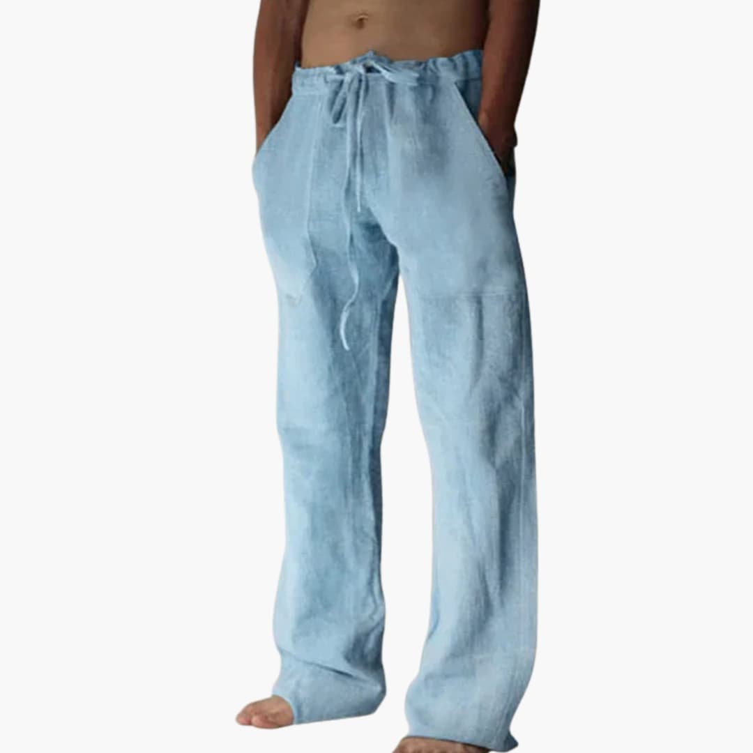 Pantalon homme avec taille élastique et poches latérales