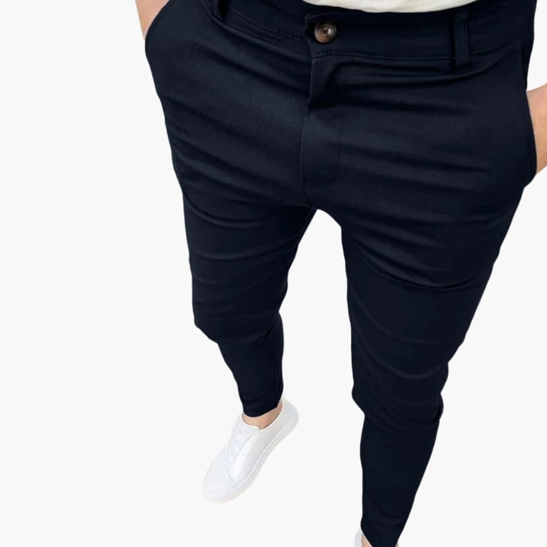 Pantalon homme business avec taille élastique et jambes droites