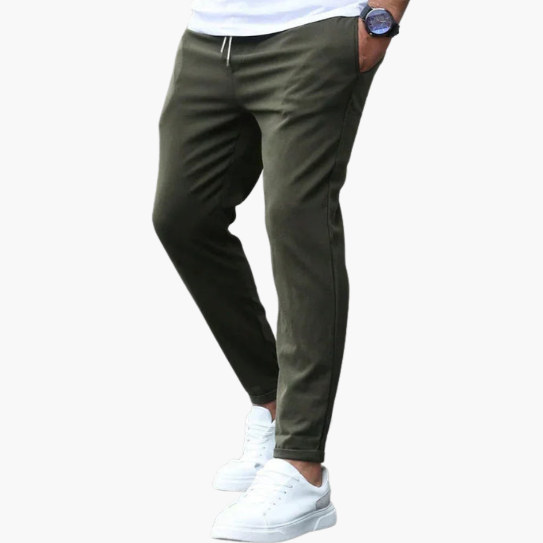 Pantalon homme coupe ajustée avec poches latérales et arrière