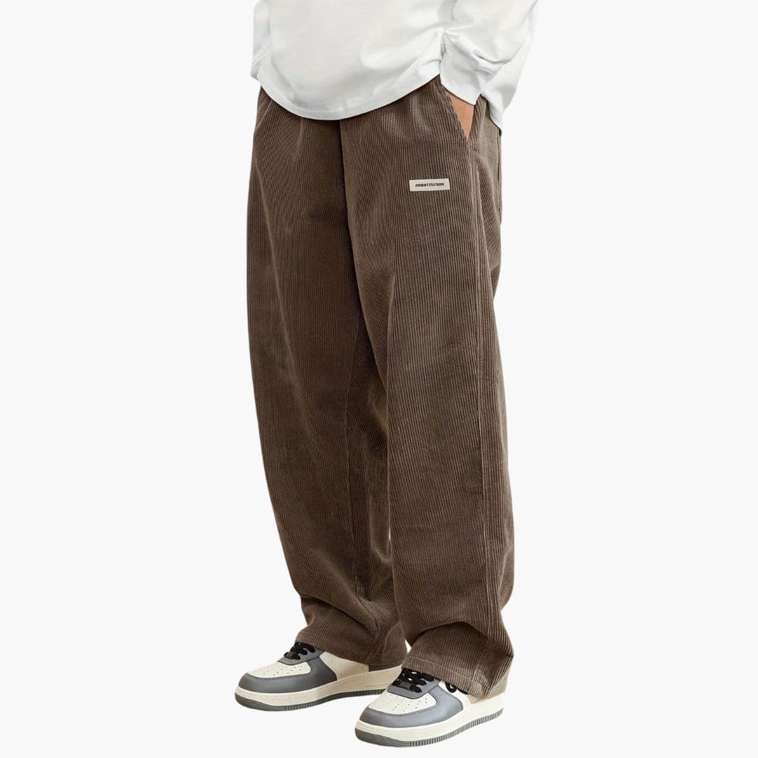 Pantalon homme en corduroy avec jambe large