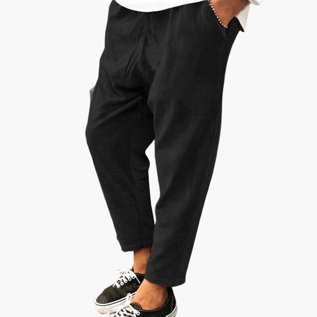 Pantalon homme en velours côtelé coupe ample